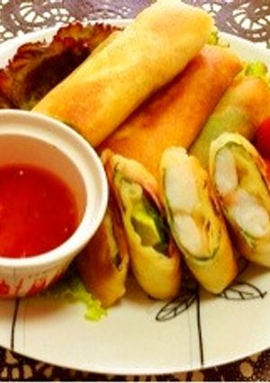 簡単☆エビとアボカドのチーズ春巻き-レシピのメイン写真