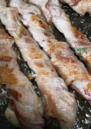 簡単！豚肉巻き～をスッキリと☆-レシピのメイン写真