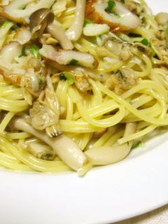 きのことアサリ(缶詰)パスタ-レシピのメイン写真