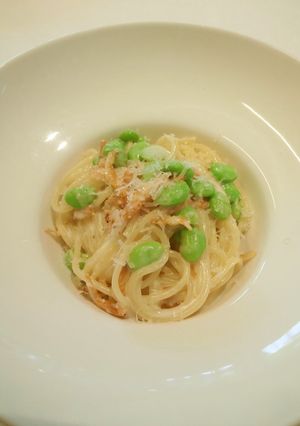 枝豆と香ばし桜海老のハーブクリームパスタ-レシピのメイン写真