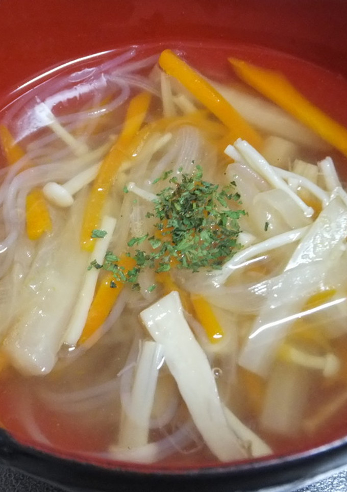 大根の皮を使って春雨スープ-レシピのメイン写真