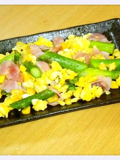 アスパラとベーコンとコーンの卵炒め-レシピのメイン写真