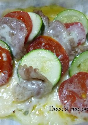 ズッキーニとトマトの紙包み焼き♫-レシピのメイン写真