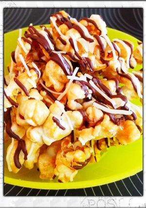 キャラメルとチョコでゼブラポップコーン!-レシピのメイン写真