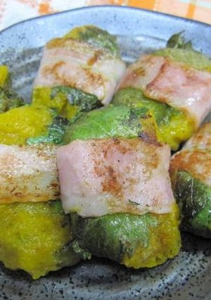 かぼちゃの煮物リメイク...ベーコン巻き-レシピのメイン写真