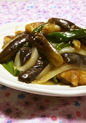 ポン酢でさっぱり♪なすと鶏肉の炒め物-レシピのメイン写真