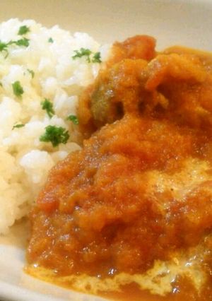 柔らかチキンのトマトカレー＆バターライス-レシピのメイン写真