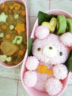 くまちゃんカレーキャラ弁当-レシピのメイン写真