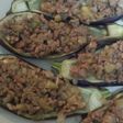 なすの器のチーズ挽き肉