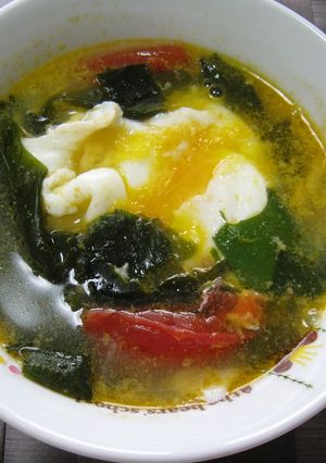 美肌に！半熟たまごのトマトスーブ-レシピのメイン写真