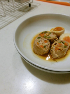 豚肉の野菜巻きと卵の煮物-レシピのメイン写真