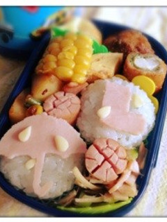 キャラ弁・傘と雨靴・デコ弁-レシピのメイン写真
