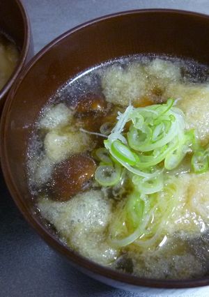 なめこと松山あげの汁物-レシピのメイン写真