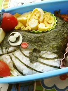 くじらお弁当(キャラ弁)(幼稚園)-レシピのメイン写真