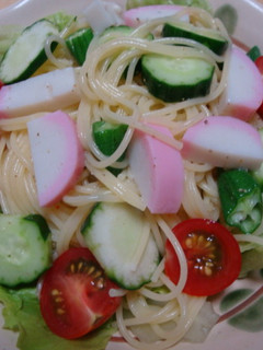 夏野菜とかまぼこのサラダスパゲティ-レシピのメイン写真