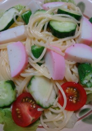 夏野菜とかまぼこのサラダスパゲティ-レシピのメイン写真