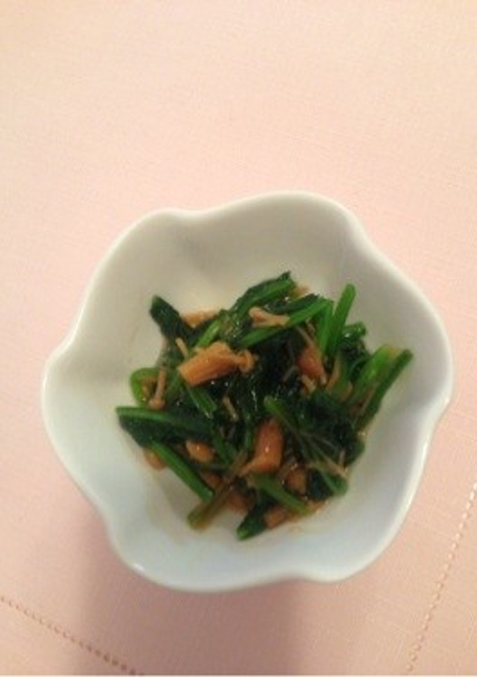 超簡単♪ほうれん草となめ茸のあえ物-レシピのメイン写真