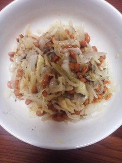 キャベツと玉ねぎの納豆和え 山椒風味-レシピのメイン写真