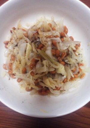 キャベツと玉ねぎの納豆和え 山椒風味-レシピのメイン写真
