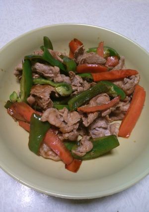 豚肉人参とピーマンのオイスターソース炒め-レシピのメイン写真