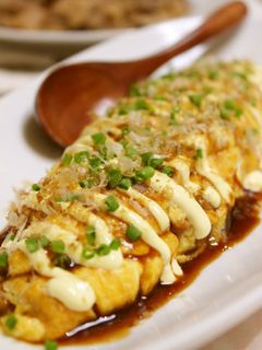 簡単節約一品*お好み焼き風納豆オムレツ-レシピのメイン写真
