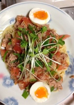 トマトとツナの冷製パスタ♪( ´▽｀)-レシピのメイン写真