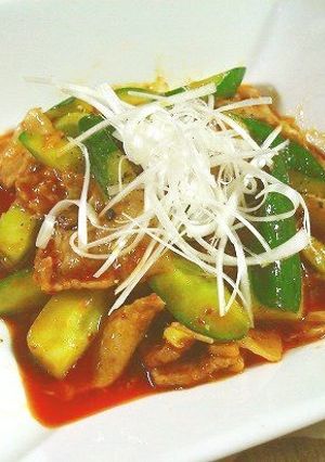 キュウリと豚肉の四川風辛味炒め-レシピのメイン写真