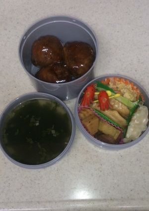 肉巻きおにぎり弁当！-レシピのメイン写真