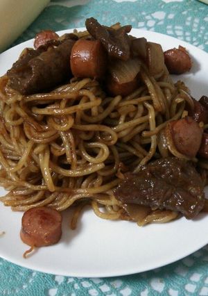 カレーリメイク！牛すじカレー焼きそば-レシピのメイン写真