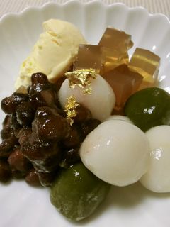 2種白玉のあんみつ-レシピのメイン写真