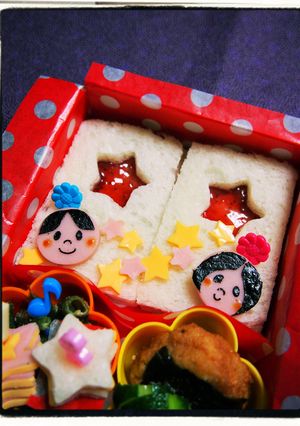 キャラ弁*織姫&彦星の七夕弁当*-レシピのメイン写真