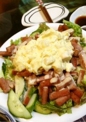 カリカリスパムのせ☆ごちそうサラダ-レシピのメイン写真