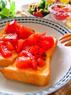 朝食＊ランチに♪ジューシートマトトースト-レシピのメイン写真