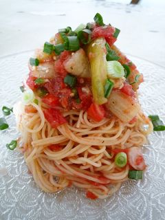 焼きナスとトマトの冷製パスタ-レシピのメイン写真