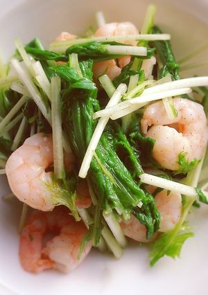 簡単！ヘルシー！えびと水菜のカルパッチョ-レシピのメイン写真