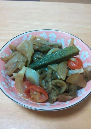 鳥ももと夏野菜のカレー風味炒め☆-レシピのメイン写真