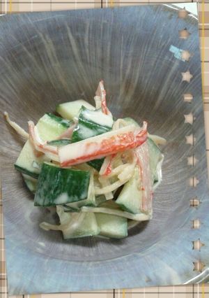 キュウリとカニカマの醤油マヨ和え♪-レシピのメイン写真
