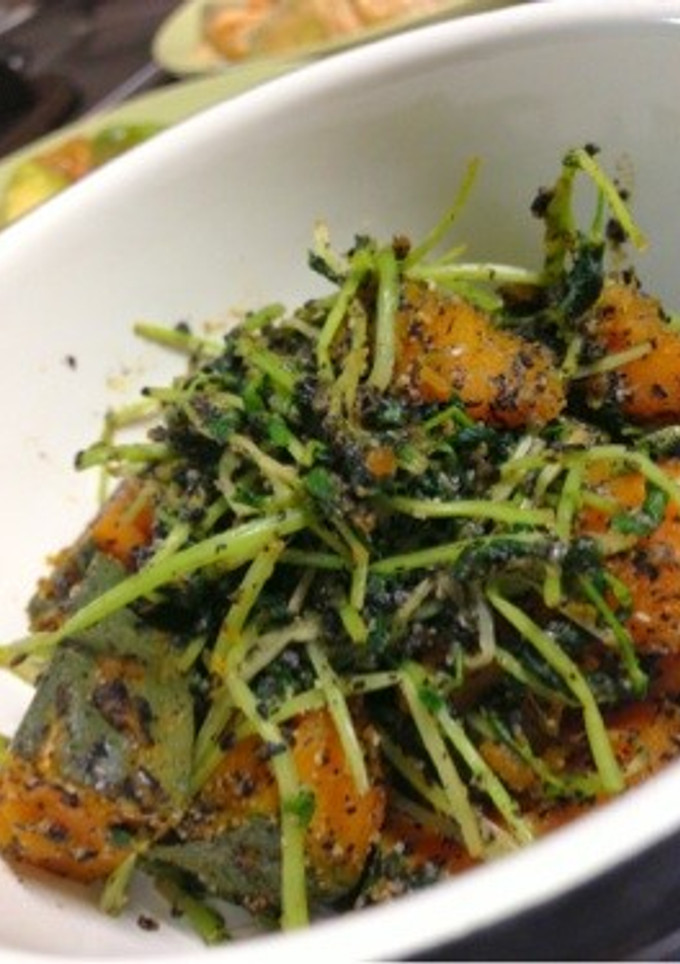 かぼちゃと豆苗の胡麻和え-レシピのメイン写真