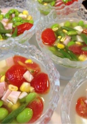 見た目に涼しい夏野菜のゼリー寄せ-レシピのメイン写真