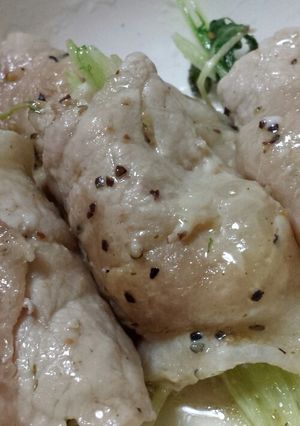 簡単！！餅チーズ+水菜の豚ロース巻！-レシピのメイン写真