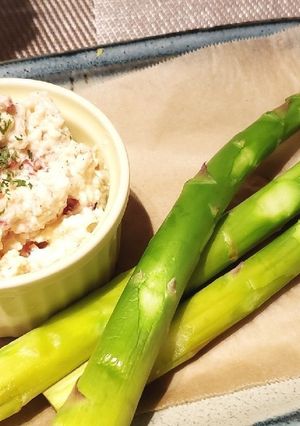 アスパラガスのグリル 豆腐ディップ添え-レシピのメイン写真