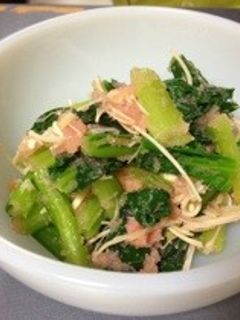 乾燥えのきと小松菜とたらこのあえ物-レシピのメイン写真