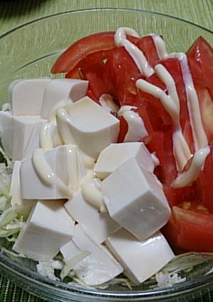 豆腐とトマトとキャベツのサラダ-レシピのメイン写真