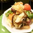 野菜と鶏ささみの搾菜ラー油和え