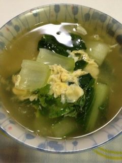 ごま油香る☆ちんげん菜と卵の中華スープ♪-レシピのメイン写真