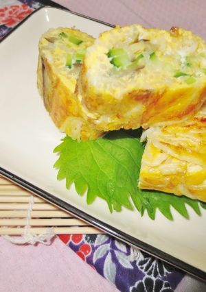 そうめんで卵焼き☆きゅうり入り-レシピのメイン写真