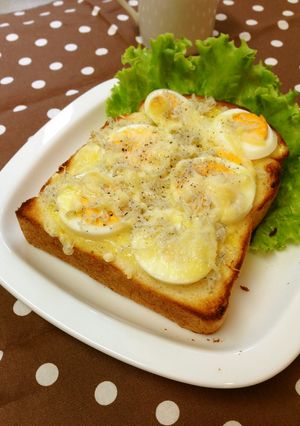 ＊しらすとゆで卵のトースト＊-レシピのメイン写真