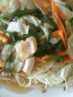 焼き素麺の野菜あんかけ ~皿うどん風~-レシピのメイン写真