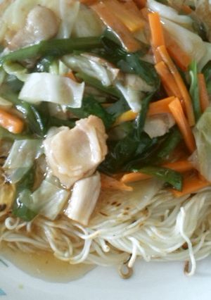 焼き素麺の野菜あんかけ　～皿うどん風～-レシピのメイン写真