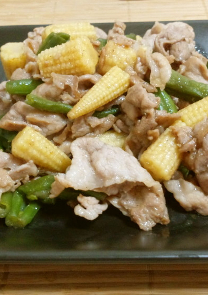 ヤングコーンと豚肉のしょうが炒め-レシピのメイン写真